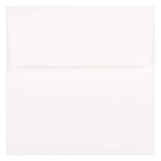 JAM Paper 5.5" x 5.5" White Semi Gloss Square Invitation Envelopes
